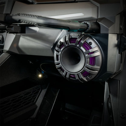 SSV Works Polaris RZR Pro Front Speaker Adapters with 6.5" Kicker Horn RGB speakers