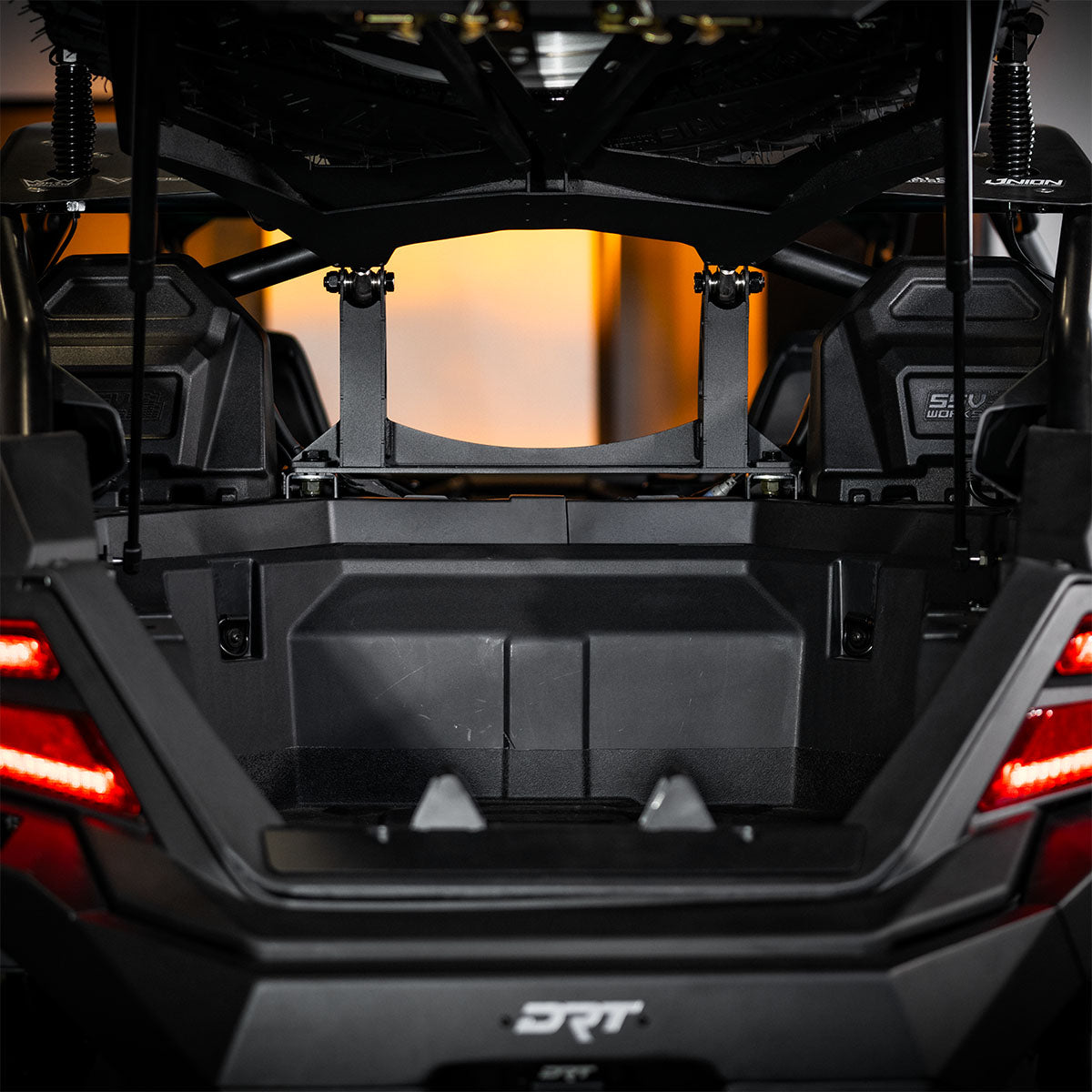 SSV Works, 2025 Polaris RZR Pro R, Pro S and Pro XP Rear Speaker Pod Upgrade - Installed fits with DRT spare tire carrier