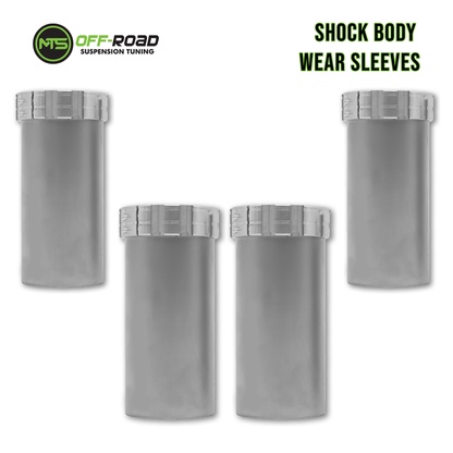 Set of shock body wear sleeves with MTS Off-Road logo on a white background
