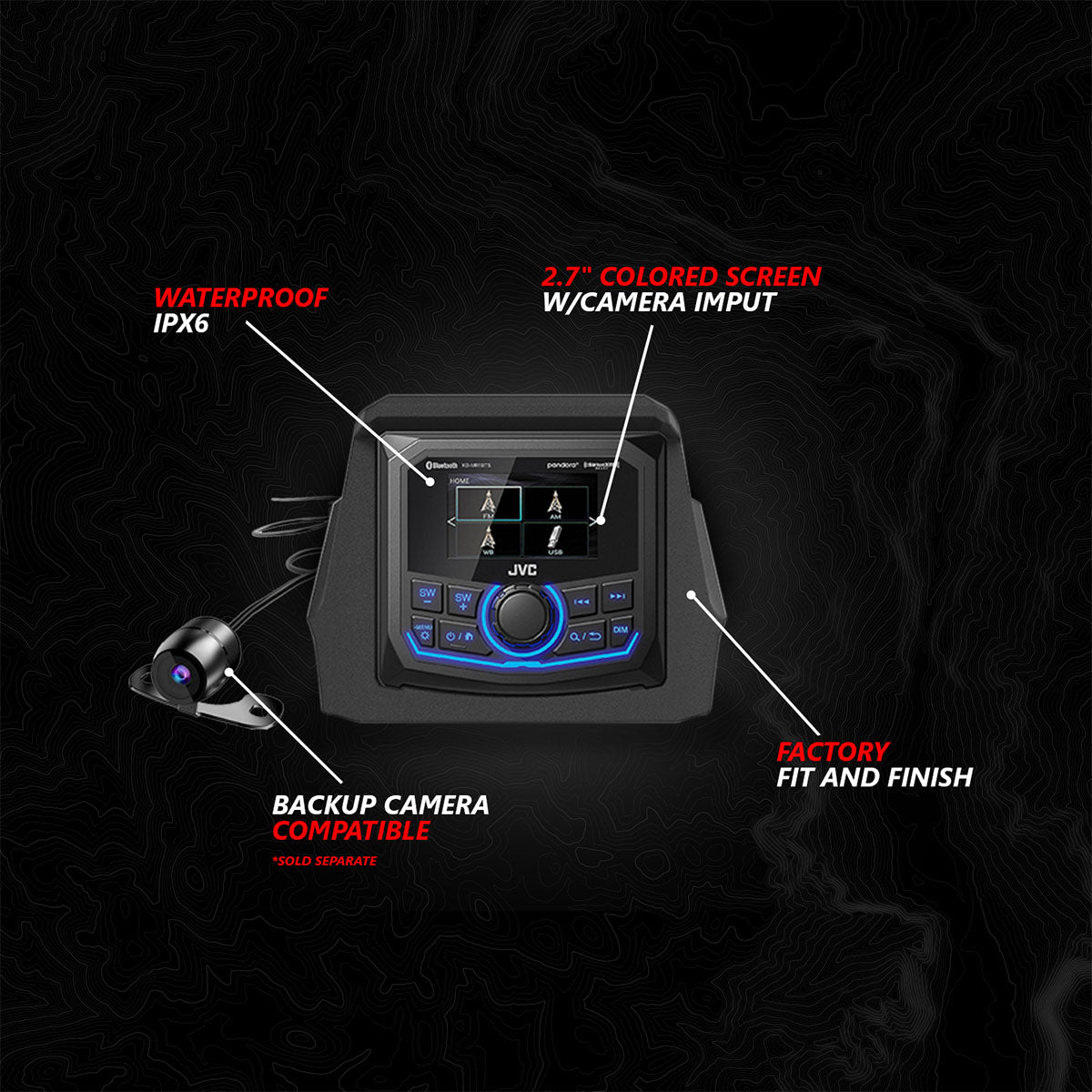 2017-2026 Can-Am® X3, Phase-3 V-Spec 3-Speaker 1650watt System w/JVC