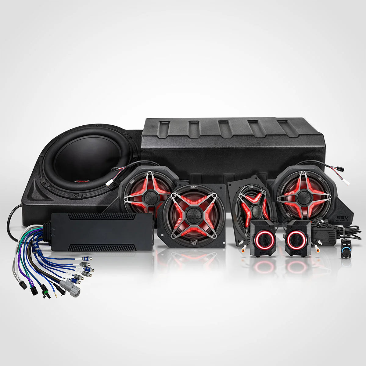 2024-2026 Polaris Xpedition 1800w 8-Speaker Phase-7 V-Spec Plug-&-Play Audio Kit For Ride Command