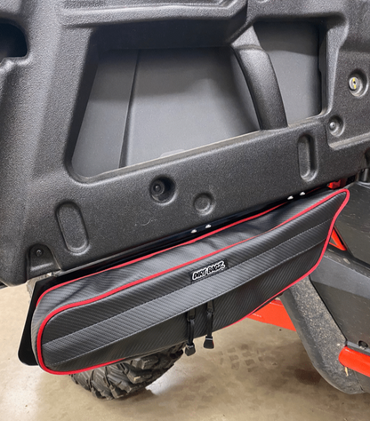 Honda Talon Door Bags by AJK Offroad Side Top Angle of Bags Installed