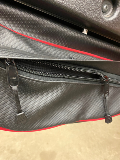 Honda Talon Door Bags by AJK Offroad Close Up Top View of Zipper Enclosure
