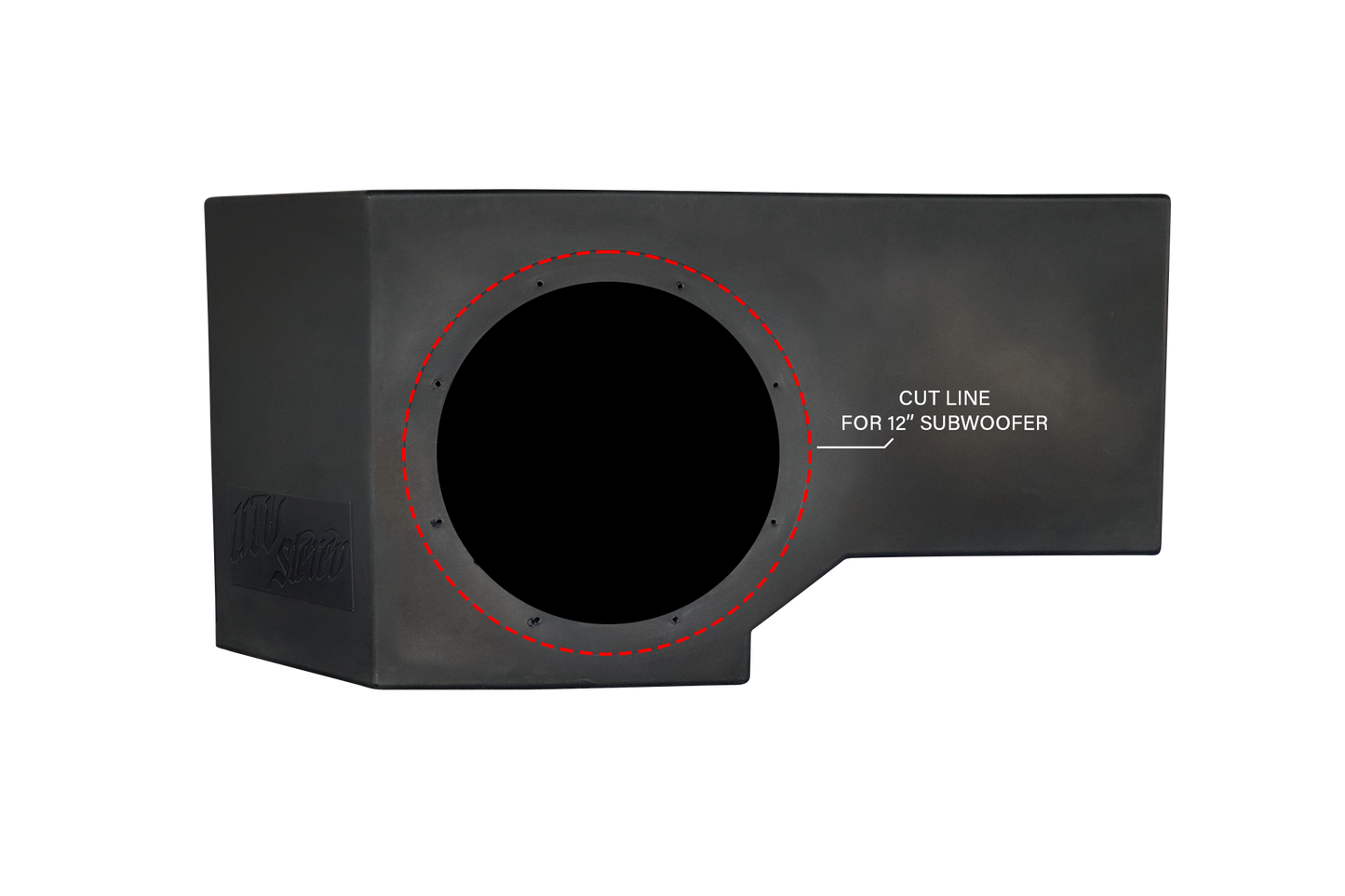 Can-Am® Defender HD11 Vented 10" Front Passenger Subwoofer Enclosure Unloaded | UTVS-DEF2-VENC-PASS-10-FRONT
