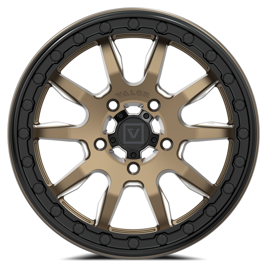 V15 Beadlock UTV Wheel in Satin Bronze - Valor Offroad