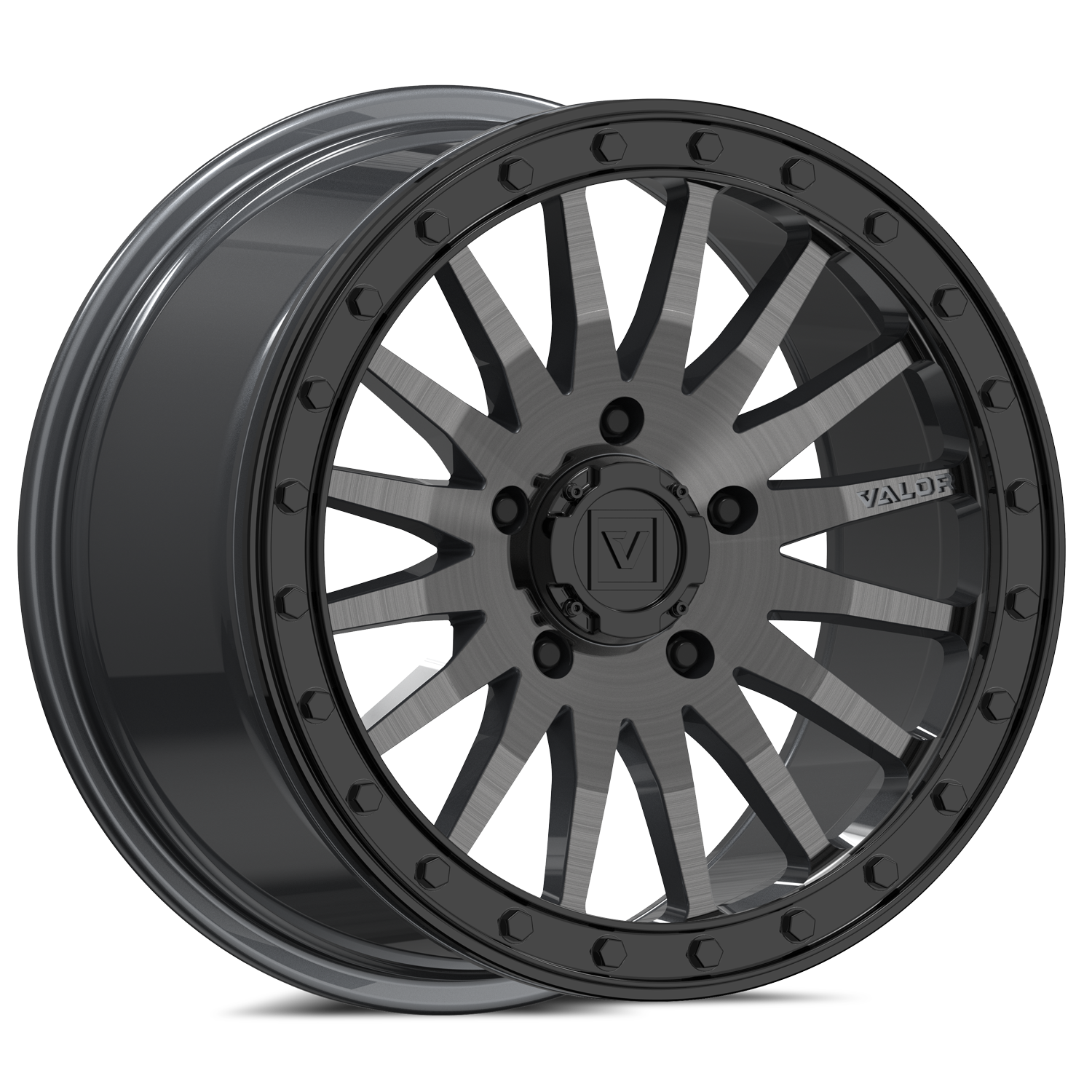 V06 Brushed Gunmetal UTV Beadlock - Valor Offroad