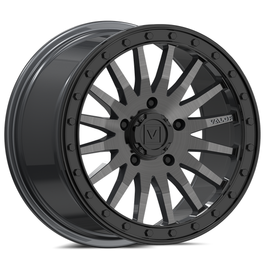 V06 Brushed Gunmetal UTV Beadlock - Valor Offroad