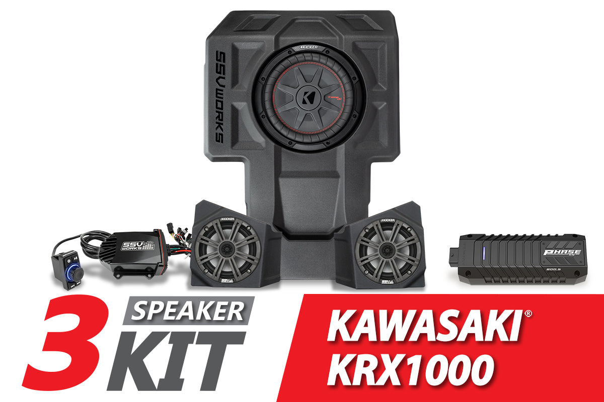 2020-2023 Kawasaki KRX1000 2-Seater 3-Speaker Kicker Audio-Kit