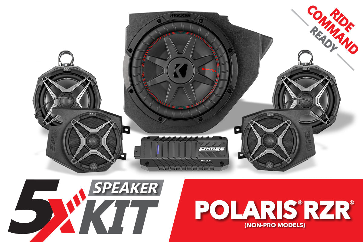 2014-2023 Polaris RZR Phase X SSV 5-Speaker Plug-&-Play System for Ride Command