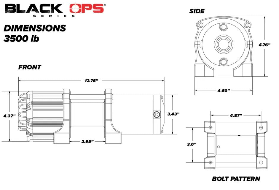 SuperATV 3500LB Winch with Remote & Synthetic Rope