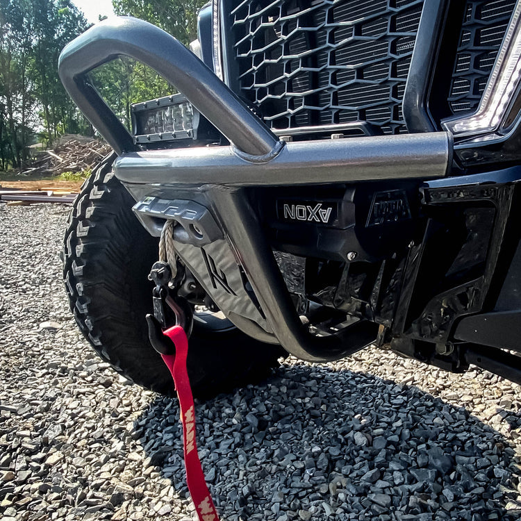 Polaris RZR Turbo S Front Winch Sport Bumper w/ Lights Black Thumper Fab