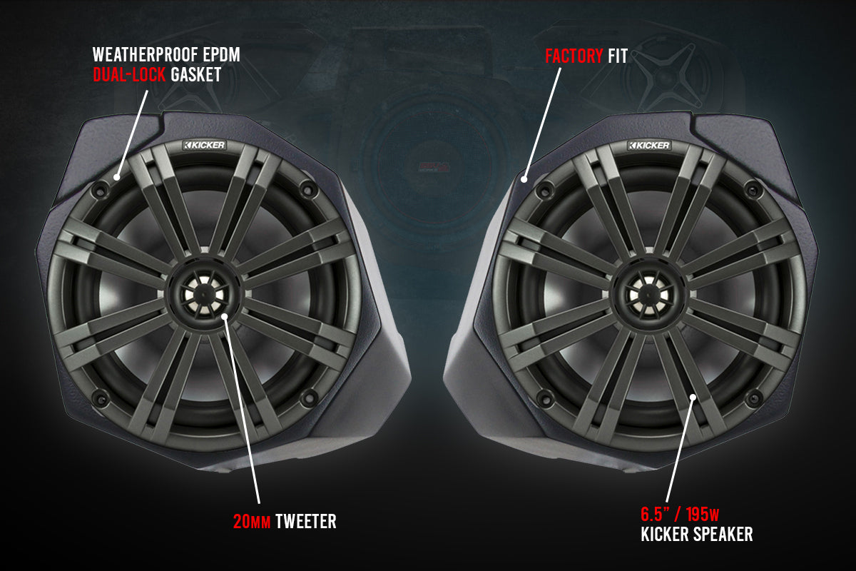 2017-2022 CanAm X3 6.5" Front-Kick Speaker-Pods